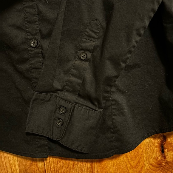 H&M Black Button Down with V-Neck - Picture 3 of 6